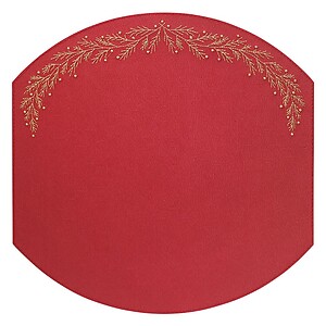 Bodrum Holly Red and Gold Elliptic Easy Care Place Mats - Set of 4