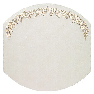 Bodrum Holly Antique White and Gold Elliptic Easy Care Place Mats - Set of 4