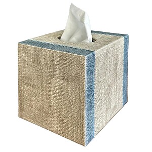 Bodrum Linea Granite and Ice Blue Tissue Box