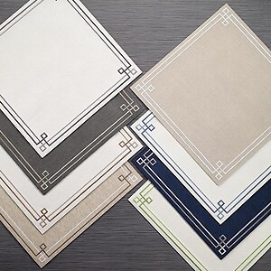 Bodrum Link Silver and Gold Square Easy Care Placemats - Set of 4