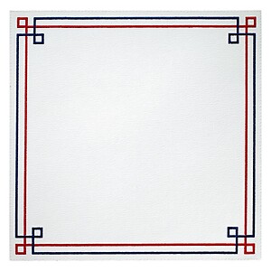 Bodrum Link Red and Blue Square Easy Care Placemats - Set of 4