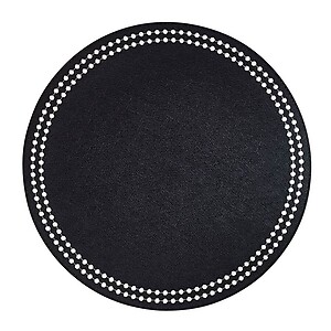 Bodrum Pearls Black and White Round Easy Care Placemats - Set of 4