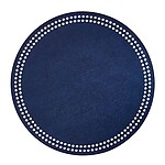 Bodrum Pearls Navy Blue and White Round Easy Care Placemats - Set of 4