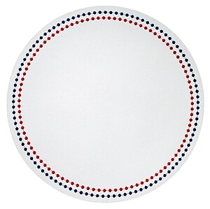 Bodrum Pearls Pure White, Red and Blue Easy Care Placemats - Set of 4