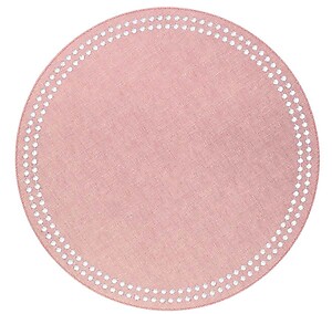 Bodrum Pearls Rose Pink and White  Easy Care Placemats - Set of 4