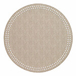 Bodrum Pearls Beige and White Round Easy Care Placemats - Set of 4