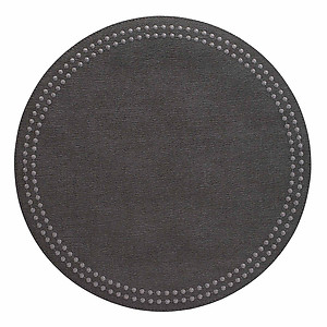 Bodrum Pearls Charcoal Grey and Gunmetal Round Easy Care Placemats - Set of 4