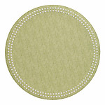 Bodrum Pearls Fern Green and White Round Easy Care Placemats - Set of 4
