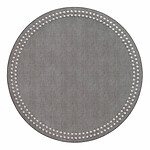 Bodrum Pearls Grey and Silver Round Easy Care Placemats - Set of 4