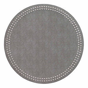 Bodrum Pearls Grey and Silver Round Easy Care Placemats - Set of 4