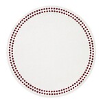 Bodrum Pearls Antique White and Ruby Red Round Easy Care Placemats - Set of 4