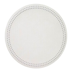 Bodrum Pearls Antique White and Silver Round Easy Care Placemats - Set of 4