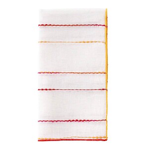 Bodrum Porto Red and Marigold Striped Napkins - Set of 4