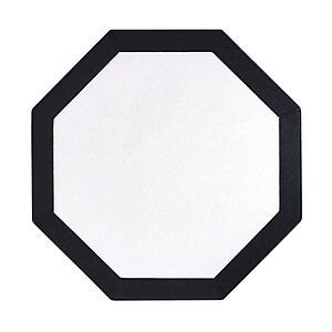 Bodrum Bordino Black Pure White Octagon Easy Care Place Mats - Set of 4