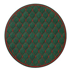 Bodrum Quilted Diamond Forest Green and Red Round Easy Care Placemats - Set of 4