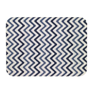 Bodrum Ripple Navy Blue Oblong Easy Care Placemats - Set of 4