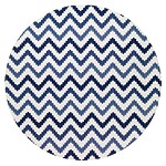 Bodrum Ripple Navy Blue Round Easy Care Placemats - Set of 4