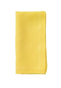 Bodrum Riviera Lemon Yellow Stonewashed Linen Napkins - Set of 4