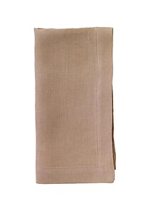 Bodrum Riviera Tobacco Brown Stonewashed Linen Napkins - Set of 4