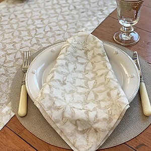 Bodrum Shamrock Champagne Linen Napkins - Set of 4