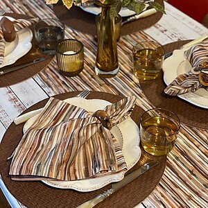 Bodrum Sierra Striped Cotton Napkins - Set of 4