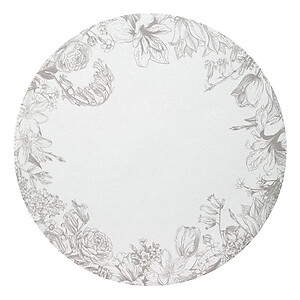 Bodrum Spring Garden Beige Round Easy Care Placemats - Set of 4