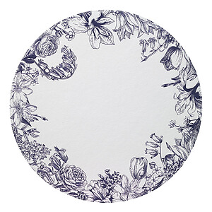 Bodrum Spring Garden Navy Blue Round Easy Care Placemats - Set of 4