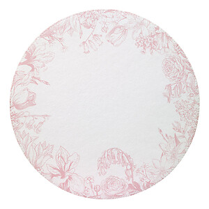 Bodrum Spring Garden Rose Pink Round Easy Care Placemats - Set of 4