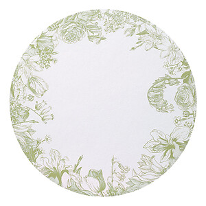 Bodrum Spring Garden Willow Green Round Easy Care Placemats - Set of 4