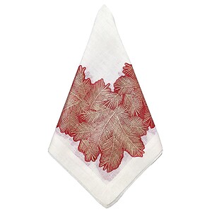 Bodrum Spruce Red Linen Napkins - Set of 4