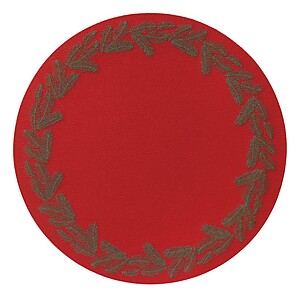 Bodrum Spruce Red and Green Round Easy Care Placemats - Set of 4