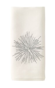 Bodrum Starburst Silver Linen Napkins - Set of 4