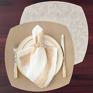 Bodrum Stingray Gold Round Easy Care Place Mats - Set of 4