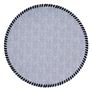 Bodrum Whipstitch Bluebell Round Easy Care Placemats - Set of 4