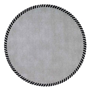 Bodrum Whipstitch Gray Round Easy Care Placemats - Set of 4