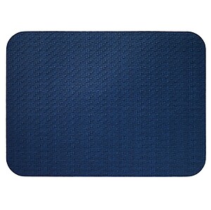 Bodrum Wicker Navy Blue Oblong Easy Care Placemats - Set of 4
