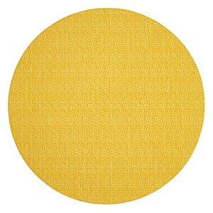 Bodrum Wicker Sunshine Yellow Round Easy Care Placemats - Set of 4