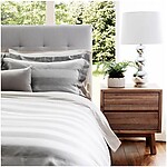 St Geneve Cabana Striped Grey Cotton Bedding