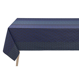 Le Jacquard Francais Caractere Enduit Blue Cotton Table Linens