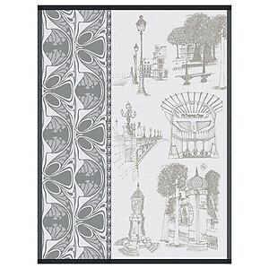 Le Jacquard Francais Carnet de Paris Bitume Cotton Tea Towel