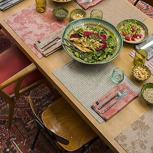 Le Jacquard Francais Casual Ethnique Pink Coated Linen Placemats