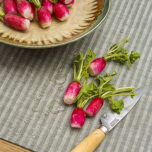 Le Jacquard Francais Casual Stripes Brown Coated Linen Placemats