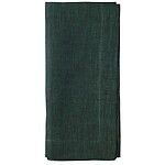 Bodrum Chambray Emerald Green Linen Napkins - Set of 4