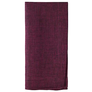 Bodrum Chambray Plum Purple Linen Napkins - Set of 4