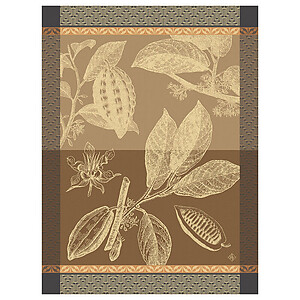 Le Jacquard Francais Chocolats Feve Brown Cotton Tea Towel