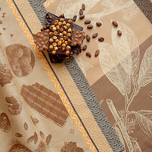 Le Jacquard Francais Chocolats Feve Yellow Cotton Tea Towel