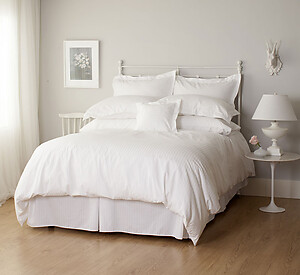 St. Geneve Camille Striped White Sheets & Bedding