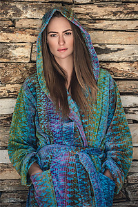 Elaiva Blue Ocean Magic Hooded Bath Robe