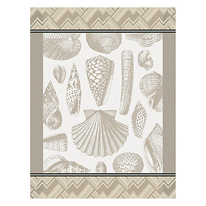 Le Jacquard Francais Coquillage Beige Cotton Tea Towel