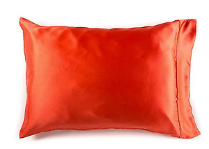 Coral Orange Charmeuse Silk Pillowcases. Soft Charmeuse Silk